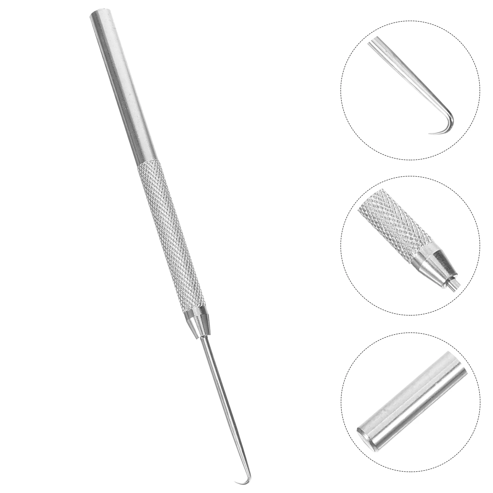 

Silver Tennis Racket Stringing Hook Tool Wire Puller Badminton Sports Supplies Threading Daily Craft Fixing Efficient