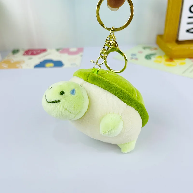 New 10cm Plush Little Turtle Toy Keychain Pendant Cartoon Mini Doll Turtle Keychain Bag Charms Creative Small Car Key Ring Gifts