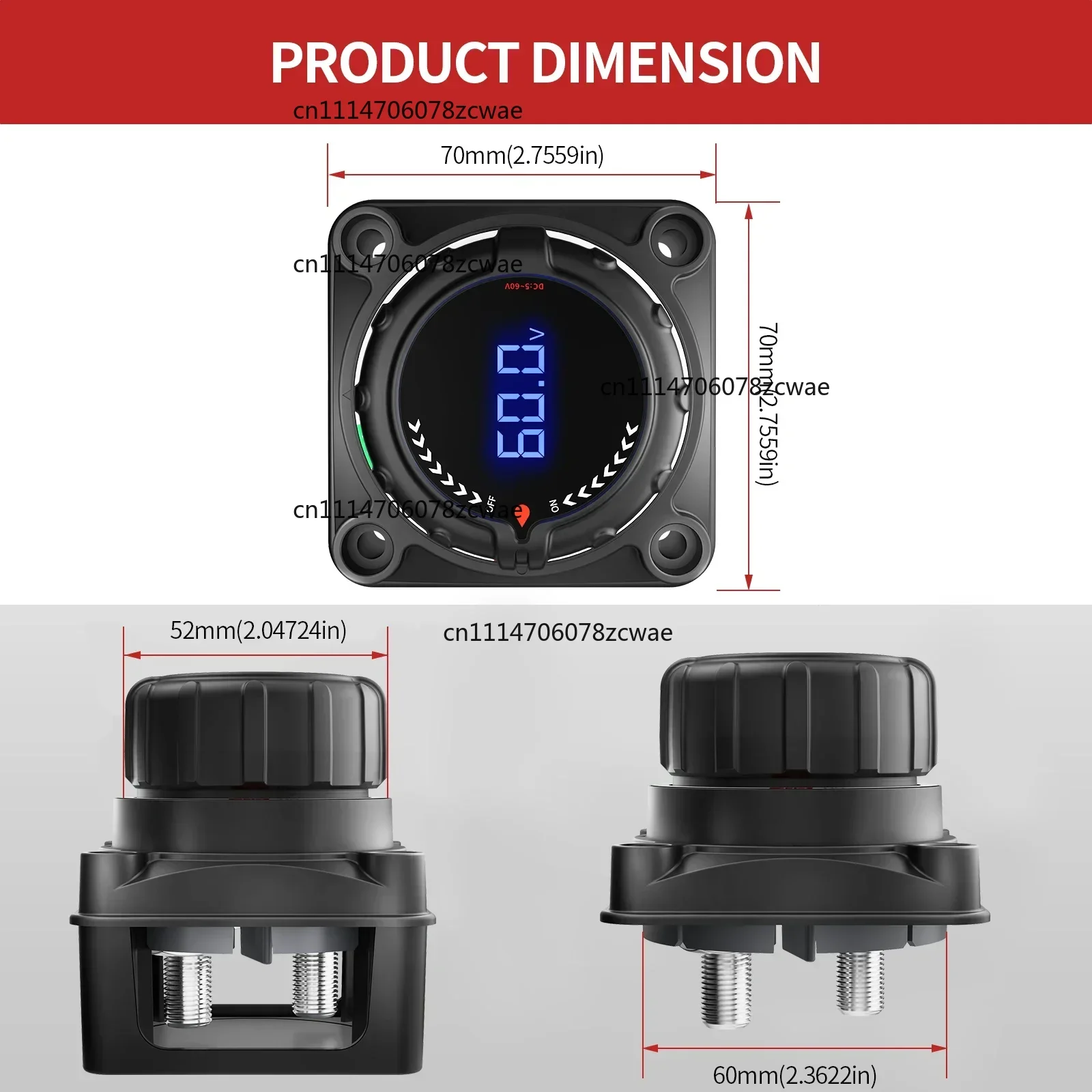 ZOCI-FOR Newest battery disconnect switch with display Car Marine Battery Switch Copper Battery Cut Off Switch