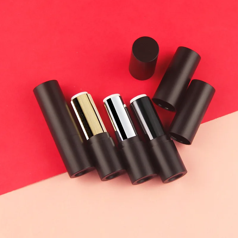 1pcs 12.1mm Black Silver Gold Round Empty Lipstick Tube Lip Balm Container Lipstick Shell Packaging Cosmetics Refillable