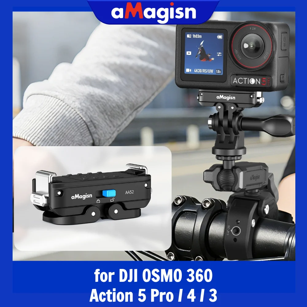 aMagisn Quick Release Mount (Safety Lock) Metal Magnetic Base with 1/4