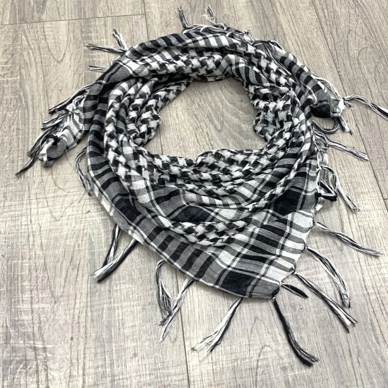 Classical Headwrap Shemagh Scarf for Sun Protections Arab Keffiyeh Headscarf Arabian Dubai Headcover Ethnic Hijab DropShipping