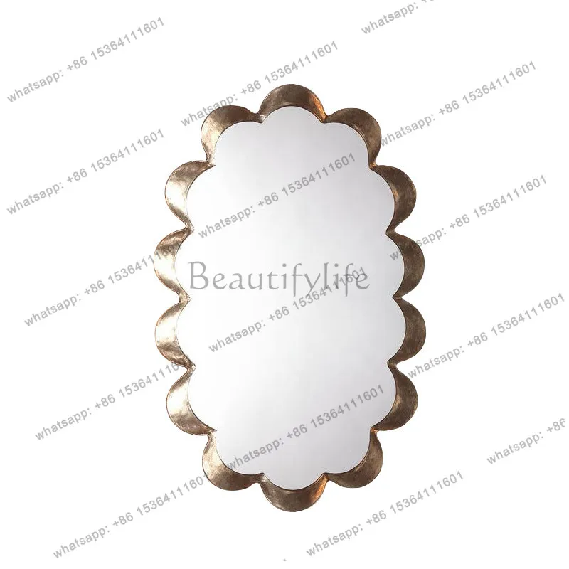 French fireplace wall wall wall decorative mirror American home retro smart bathroom bathroom mirror