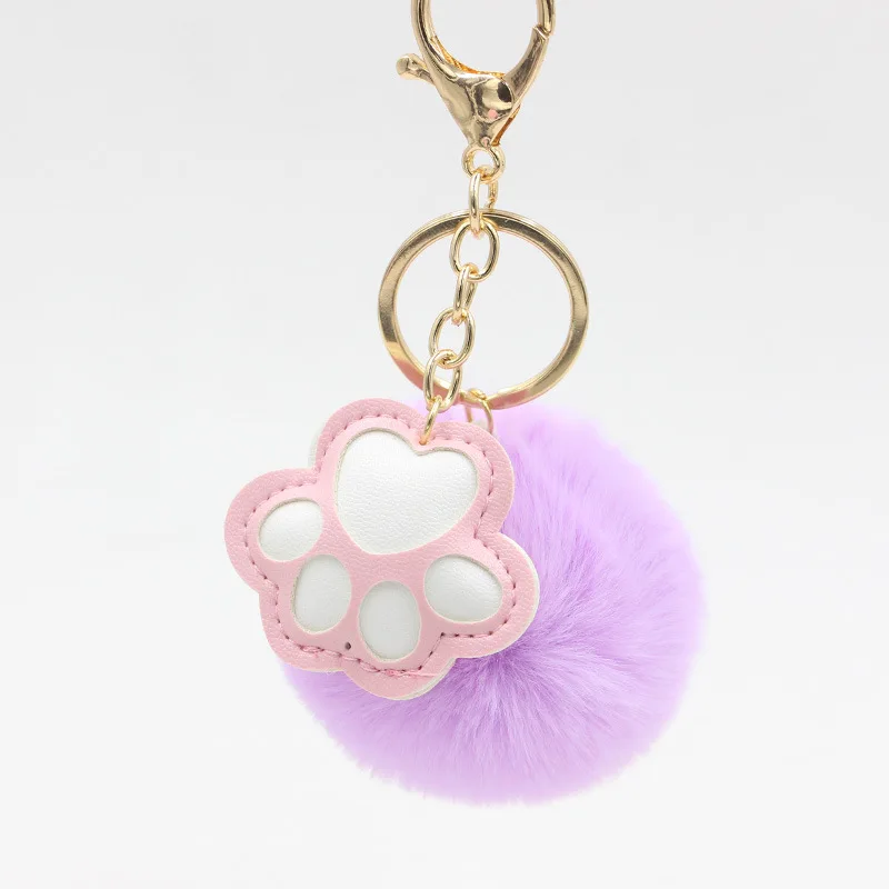 Luxury woman jewelry Cat Claw Hairball Keychain Bag Pendant Car Keychains Couple Love Pendant cute items