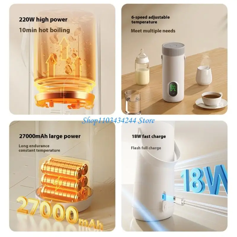  Portable 350ml Baby Formula Heater 18W Type C Quick Charging Leakproof Design