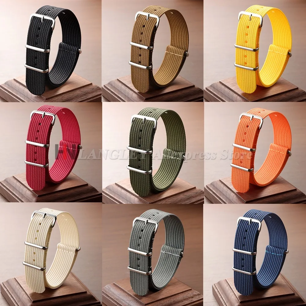 18mm 20mm 22mm High Quality Nylon Watch Strap Brown Green Black Band Military Casual Watchband Sport Bracelet Replacement Belts