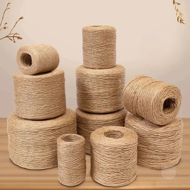 50/80/100M1- 2mm cuerda de yute Natural cinta para manualidades DIY cordón de yute Vintage hilo de costura fiesta boda decoración del hogar