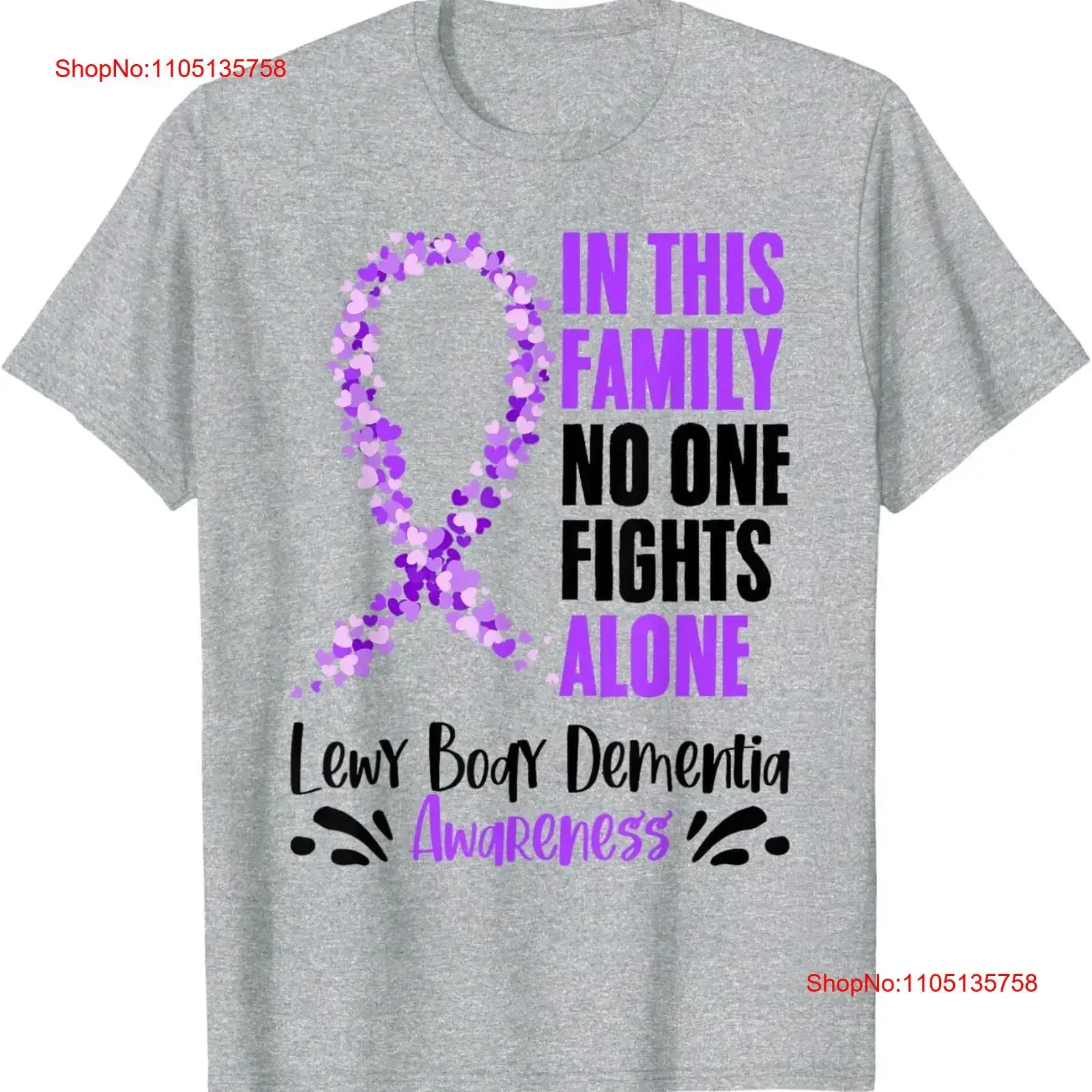 Lewy Body Dementia Awareness Support Patient Family T Shirt  vintage Washed designer clothes graphic Comfortable Stretched
