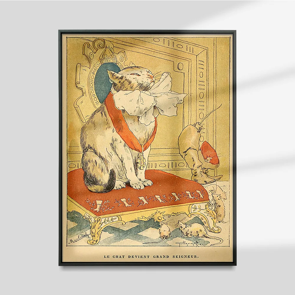 Felician Myrbach Vintage Canvas Painting Poster A Great Lord Print Art Cat Animal Portait Wall Picture Decor
