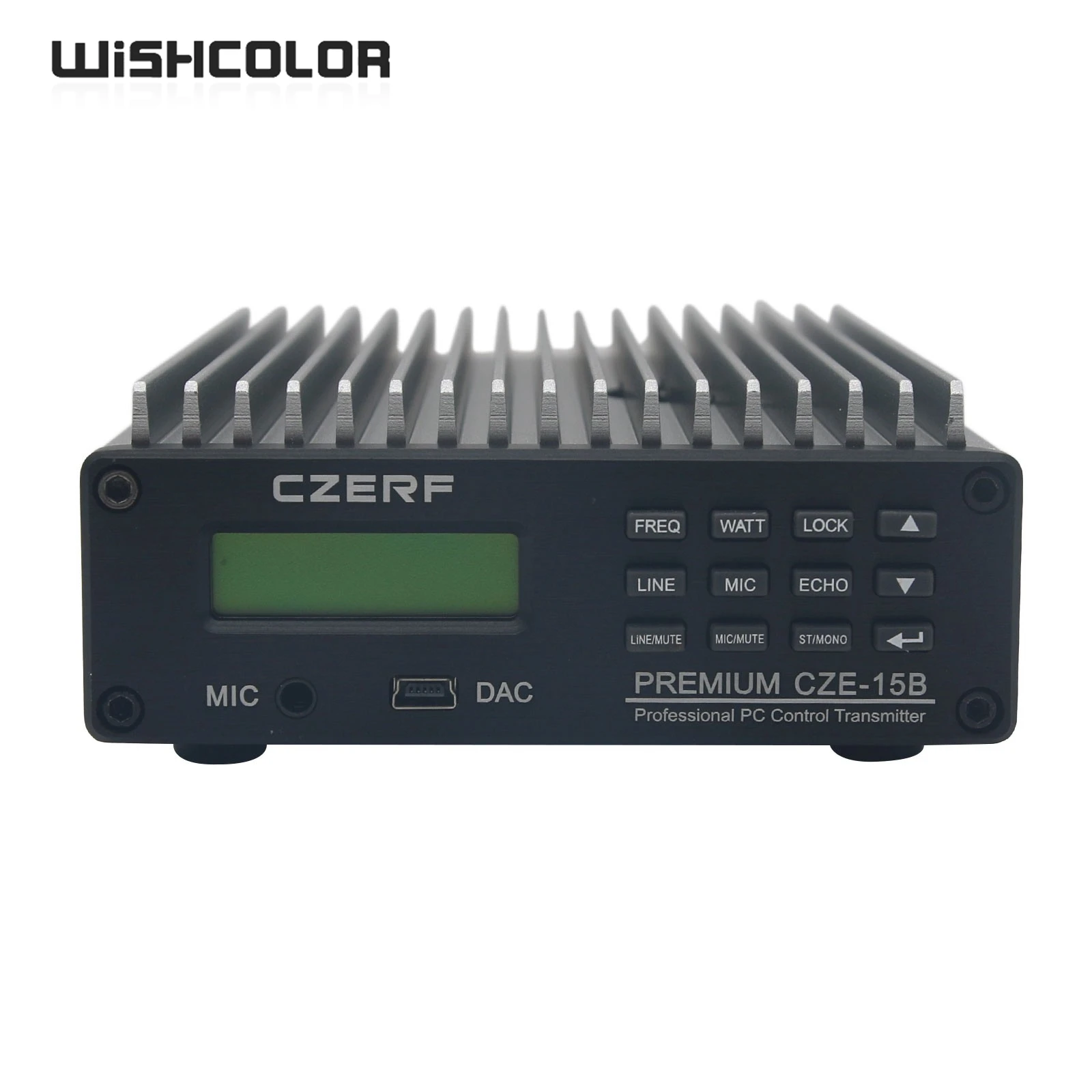 Wishcolor CZE-15B 0.3-15W Adjustable Stereo FM Transmitter PC Control Wireless Radio + Power Adapter + Antenna