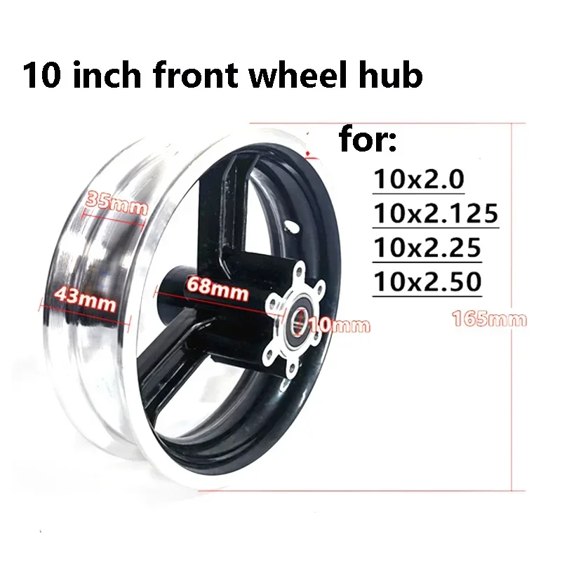 10 Inch Electric Scooter Wheel Hub 10 Inch Aluminum Alloy Wheel Rims 10x2 10x2.125 10x2.50 10x2.25 10x3.0 Tires Rims