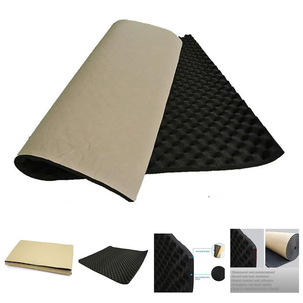 20mm Car Hood Engine Firewall Heat Mat Car Sound Deadener Mat Noise Proof Bonnet Insulation Firewall Heat Foam Cotton Sticker