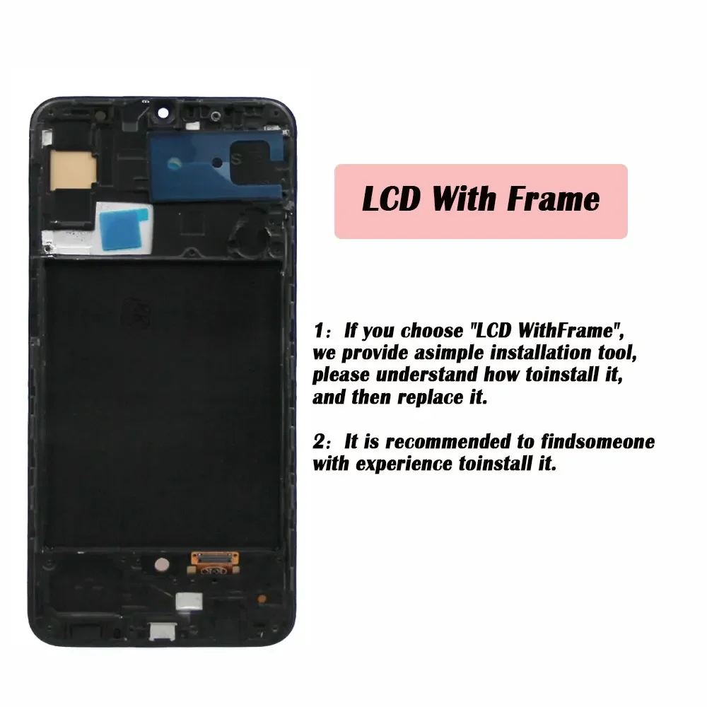 1 PCS 6.4\'\' For AMOLED For Samsung A30S SM-A307FN/DS A307 LCD Display Touch Screen Digitizer With Frame For Samsung A30s lcd