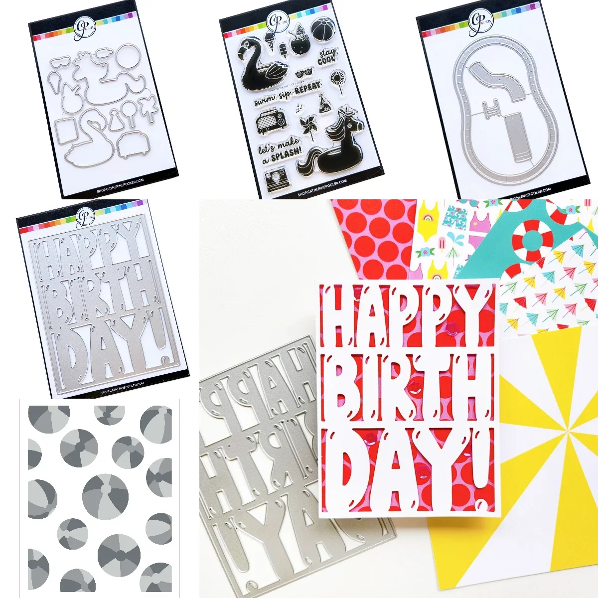 Stempel Ulangi Sip Renang 2025 Templat Timbul Stensil Dekorasi Buku Harian Buku Tempel Mati Baru DIY Kartu Ucapan Buatan Tangan