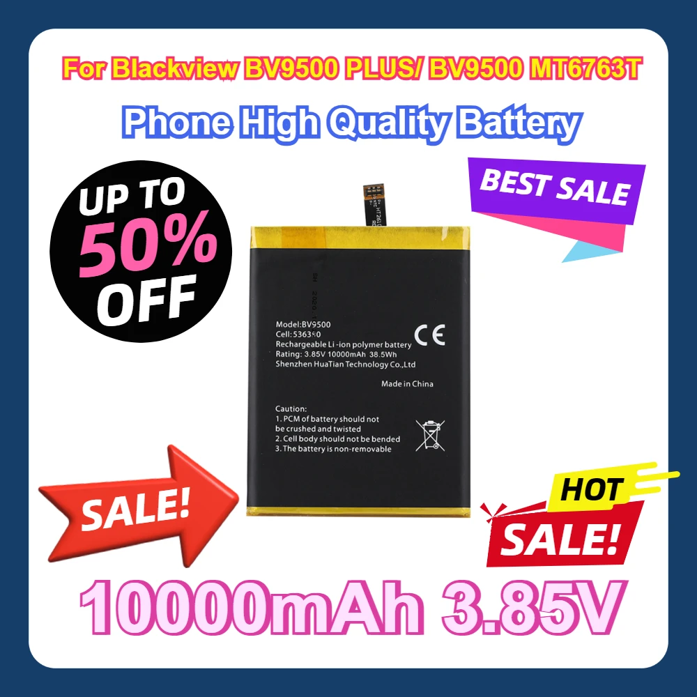 

For Blackview BV9500 PLUS/ BV9500 Pro BV9500 MT6763T Phone 10000mAh High Quality Battery