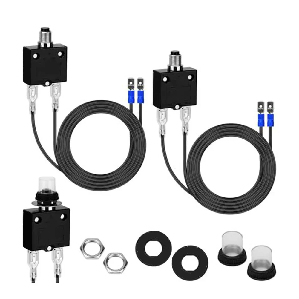 2pcs 3 AMP 5 AMP Resettable Fuse Circuit Tester Kit Manual Reset Thermal Overload Protector Switch Circuit Breaker
