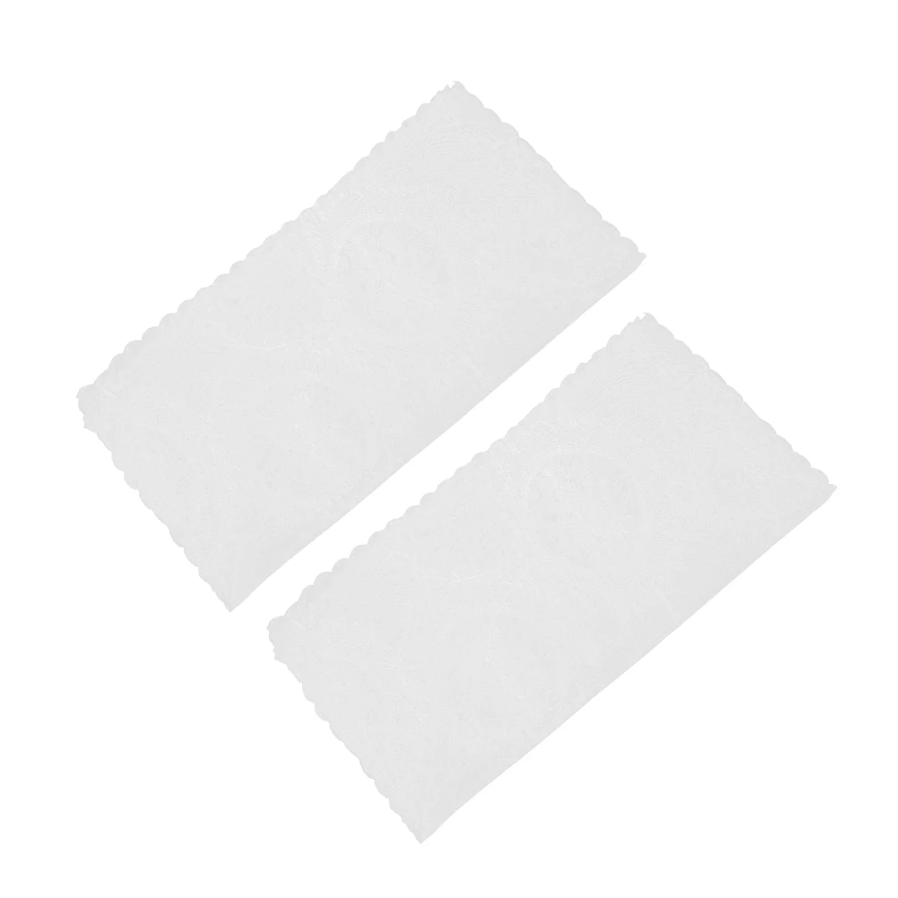 

2pcs Table Dresser Scarves Vanity Lace Doilies Soft Easy Clean White Nightst Bedside Protector