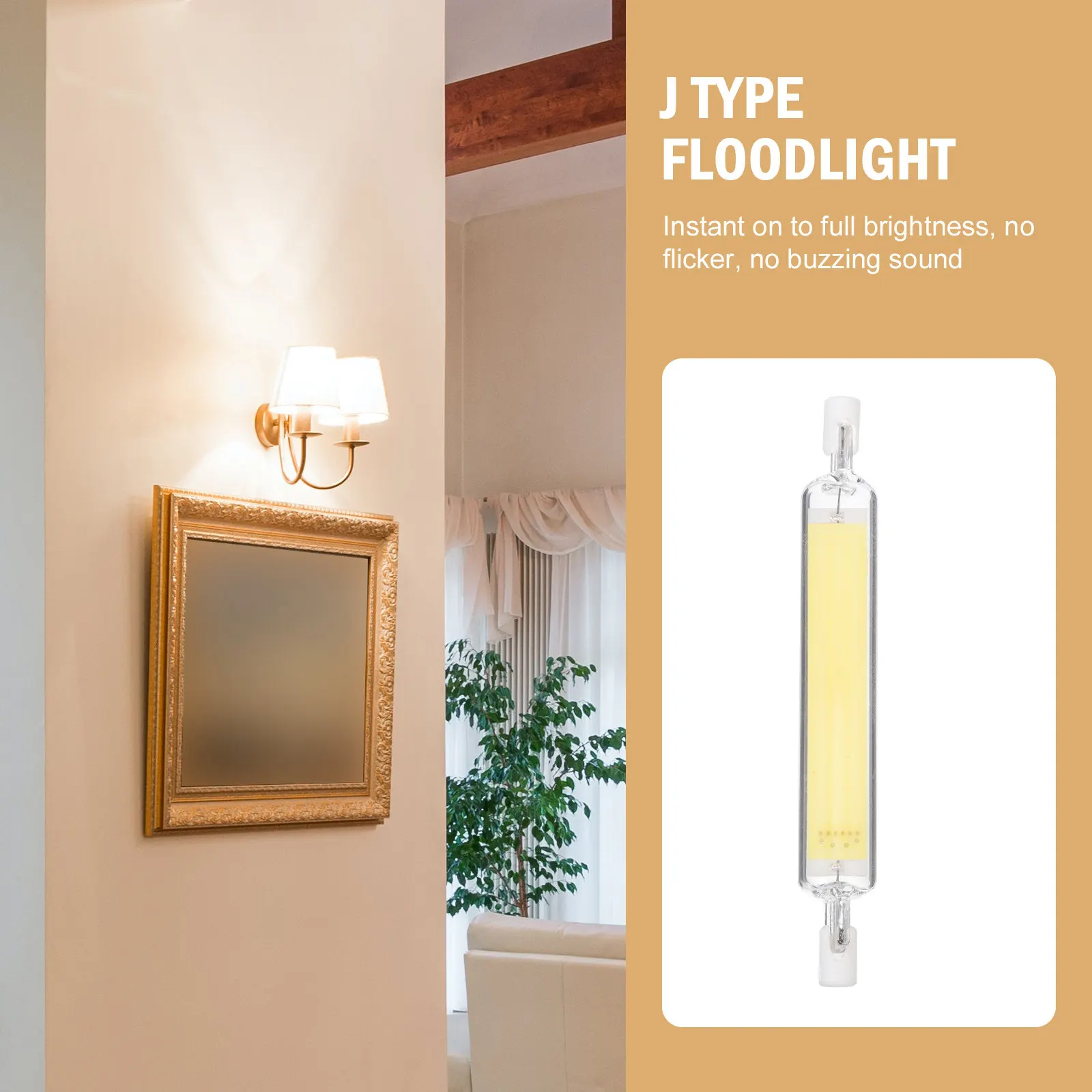 

1Pcs LED Double-Ended Horizontal Plug-in Lamp 118Mm R7s Replacement Halogen Light Glass Tube Bulb Floodlight Workshop Security