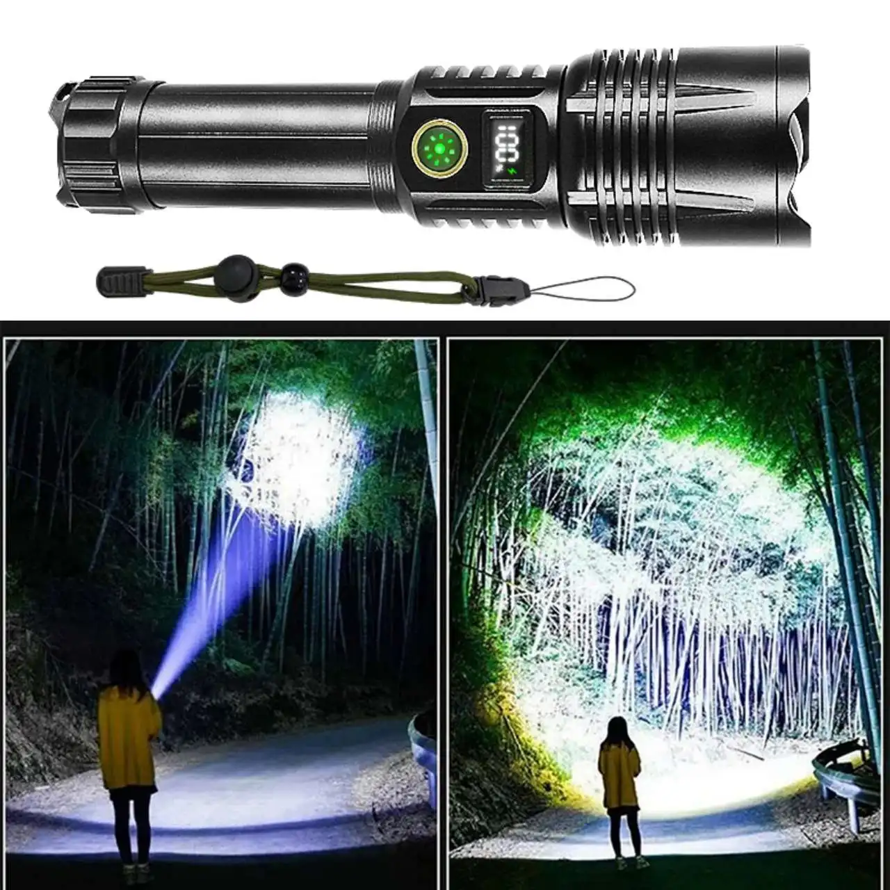 High Power Led Flashlight 3000000Lumens Rechargeable Long Range Torch World\'s Most Powerful Lantern Ultra Powerful Flashlight