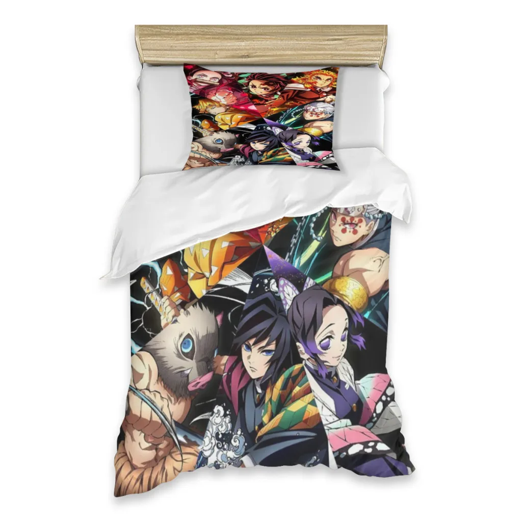 

Demon Slayer Graphic Anime Single Bed Sheets Set Complete Case Single Linen Quilt Cover