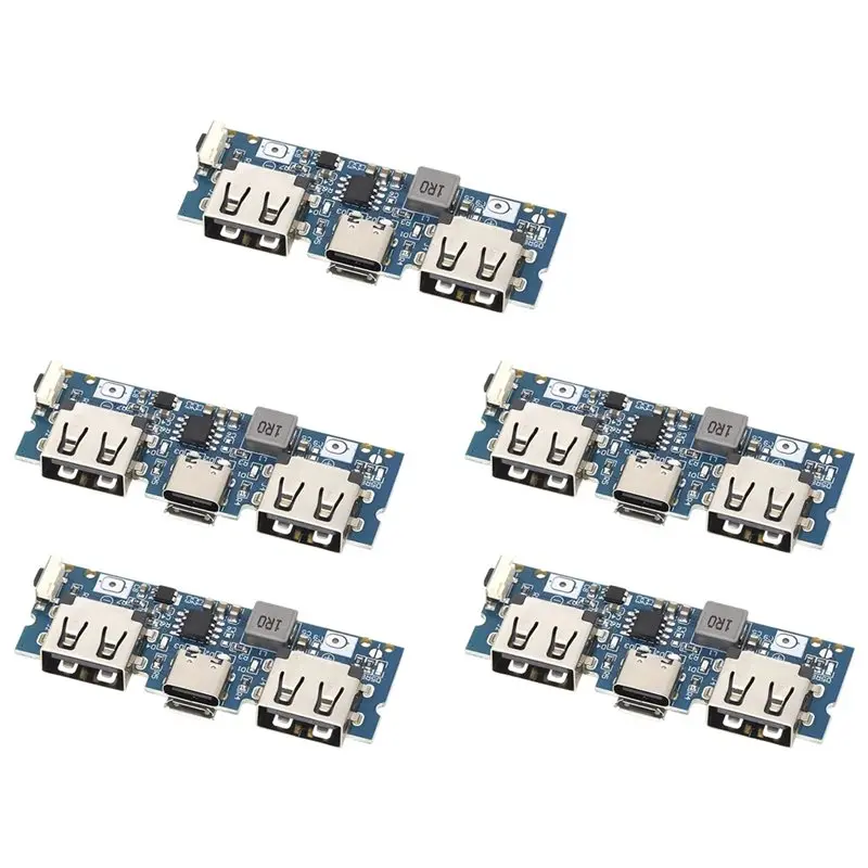 

B68C 5 шт. Новые платы-конвертеры Micro/Type-C USB 5V 2.4A с двумя USB-портами для аккумуляторов 18650, аксессуары для мобильных повербанков и DIY-проектов для телефонов