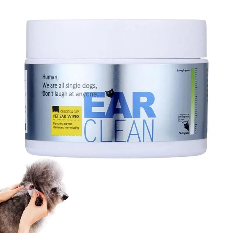 Pet Ear Wipes 120Pieces Pet Ear Cleaner Solution Pet Supplies For Dogs Cats Ear Stains Remover Cleaning Grooming Accessories