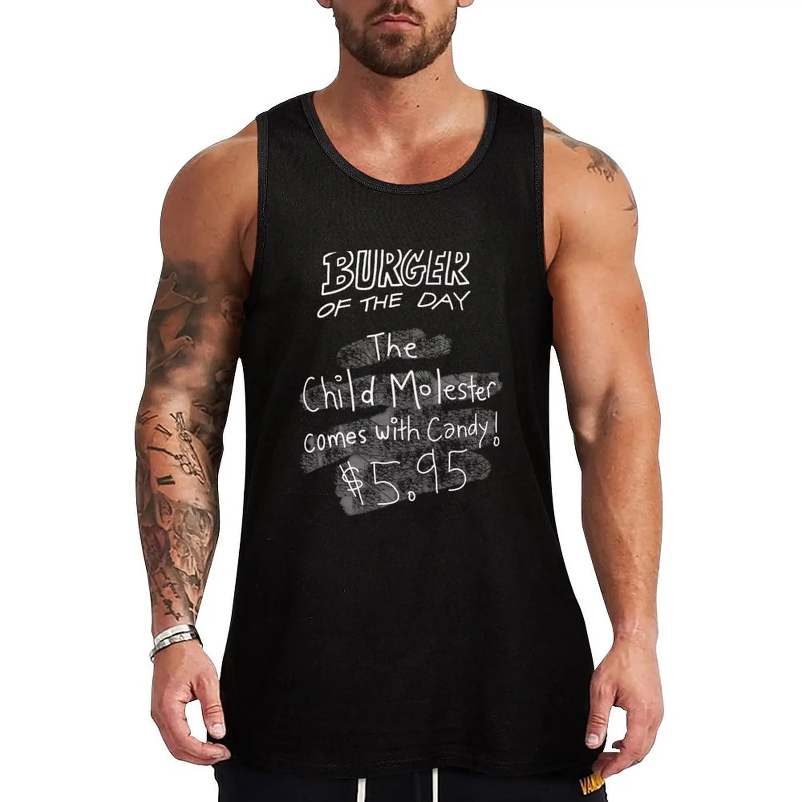 

Burger of the day Tank Top Athletic Sleeveless Shirt Gym Workout Quick Dry Tank Top