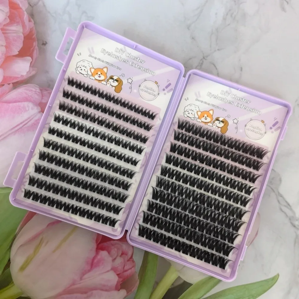 10/20/32Rows Curvature D Dense Grafted False Eyelashes Mixed Length Makeup Thick Grafting Fake Eyelashes Natural 12-16MM