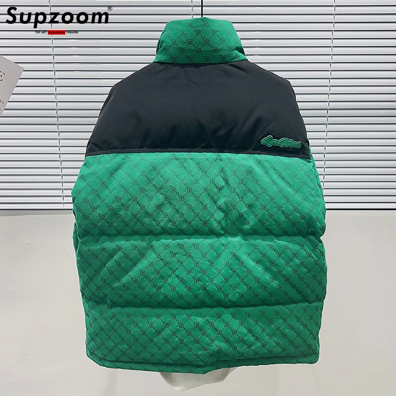 Supzoom 2022 New Arrival moda z najwyższej półki jesienią i zimą duży Patchwork z haftem litery ciepły płaszcz Casual dół kurtki mężczyzn