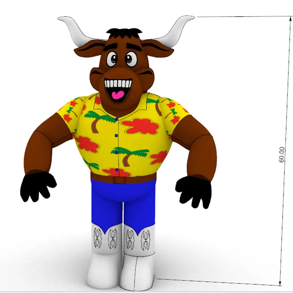 Dibujos animados de toro inflable gigante de 20 pies para eventos publicitarios decorar dibujos animados inflables Rodeo Bull Animal venta