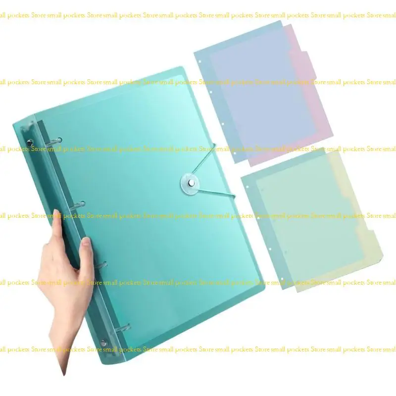 

R1WD Letter Size 4 Rings Binder Hold 220Sheets Elastic String Closure for Office School Document Storage Organizers