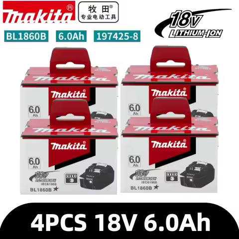 100% original Makita battery, 18V 6.0Ah rechargeable battery, replacing Makita BL1830BL1840BL1850BL1860B, power tool battery