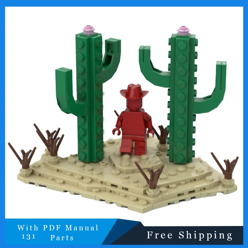 131 قطعة بناء الصبار الصحراء الطوب عرض دور كتل نموذج التعليمية لتقوم بها بنفسك تجميع لعبة هدايا عيد الميلاد بنين بنات