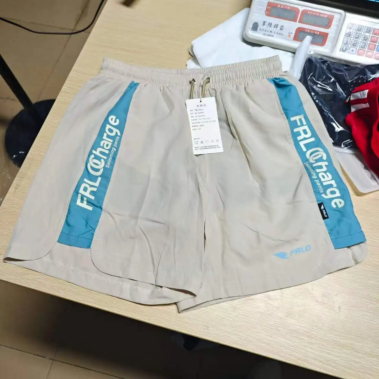 2026Cross-border wholesale men's swimming trunks double-layer quick-drying five-point fashion casual men's shorts ES325