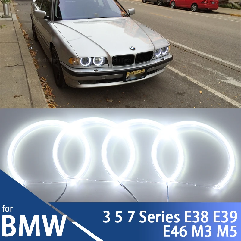 Excellent 131mm 146mm LED Angel Eyes for BMW 3 5 7 Series E46 E39 E36 E38 Halo Lights Accessories Tuning DIY Daytime Light