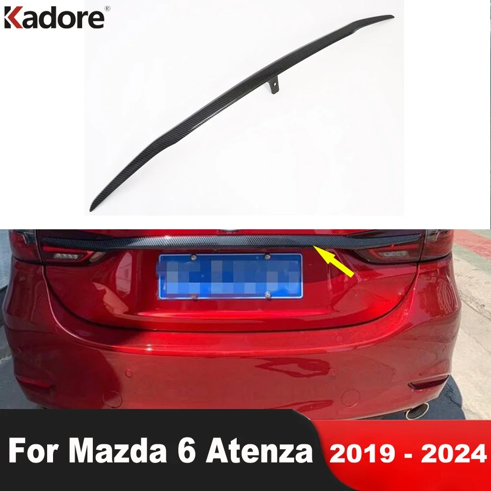 

Rear Trunk Lid Cover Trim For Mazda 6 Atenza 2019 2020 2021 2022 2023 2024 Carbon Fiber Tailgate Molding Strip Car Accessories