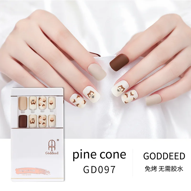 

Wholesale 30pcs Custom Logo French Design Press Nails Full Cover with Glue Pre-designed ABS Material Finger Cartoon Pattern