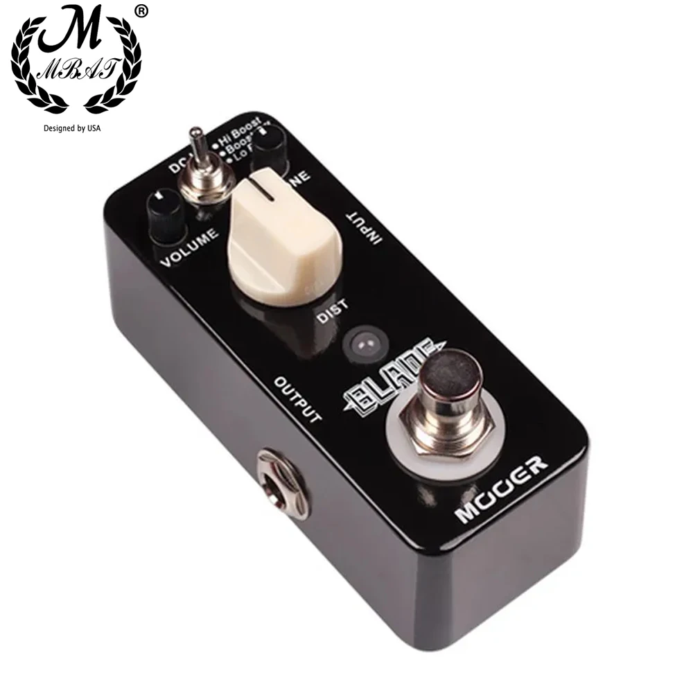 MOOER Blade Guitar Effect Pedal Metal Distortion 3 Modes Hi/Lo/Off Boost True Bypass Full Metal Shell Guitar Parts Accessories