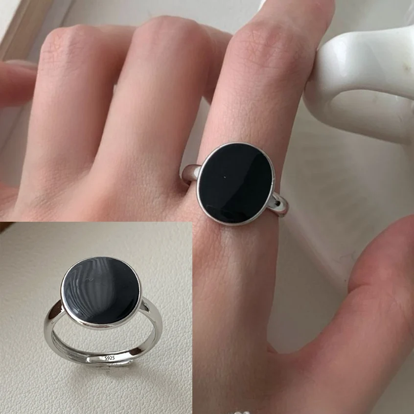 Women's 925 Sterling Silver Double Layer Geometry Ring