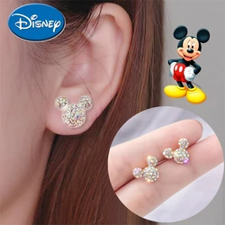 Disney Mickey Mouse Earrings Silver Needle Ear Earring Studs Cartoon Minnie Jewelry Women Accessories Girl Gifts Birthday Kawaii