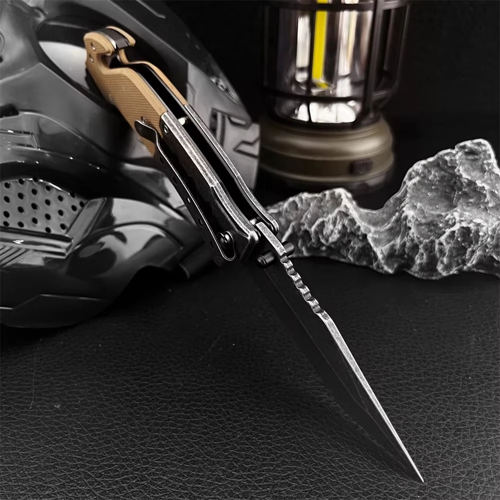 F023 Flipper Assisted Folding Knife 5Cr13Mov Tanto Point Blade 420 Steel + G10 Handle EDC Outdoor Fishing Rescue Tool - view 4