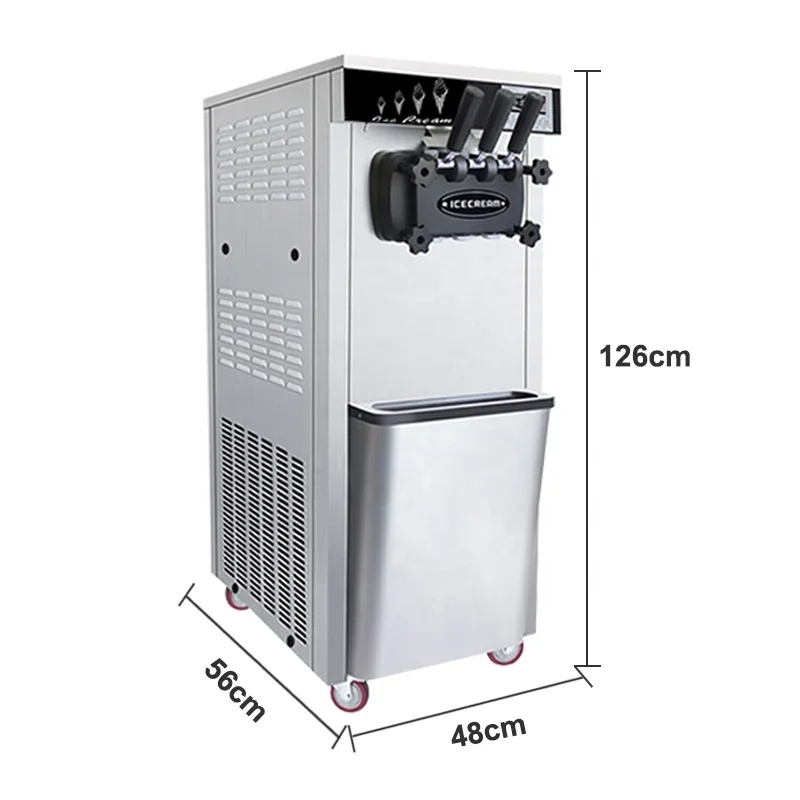 Factory Sales 18L/H Soft Serve  Ice Cream Machine 2+1 Flavors Professional Commercial Ice Cream Shop Use Ice Cream Machine