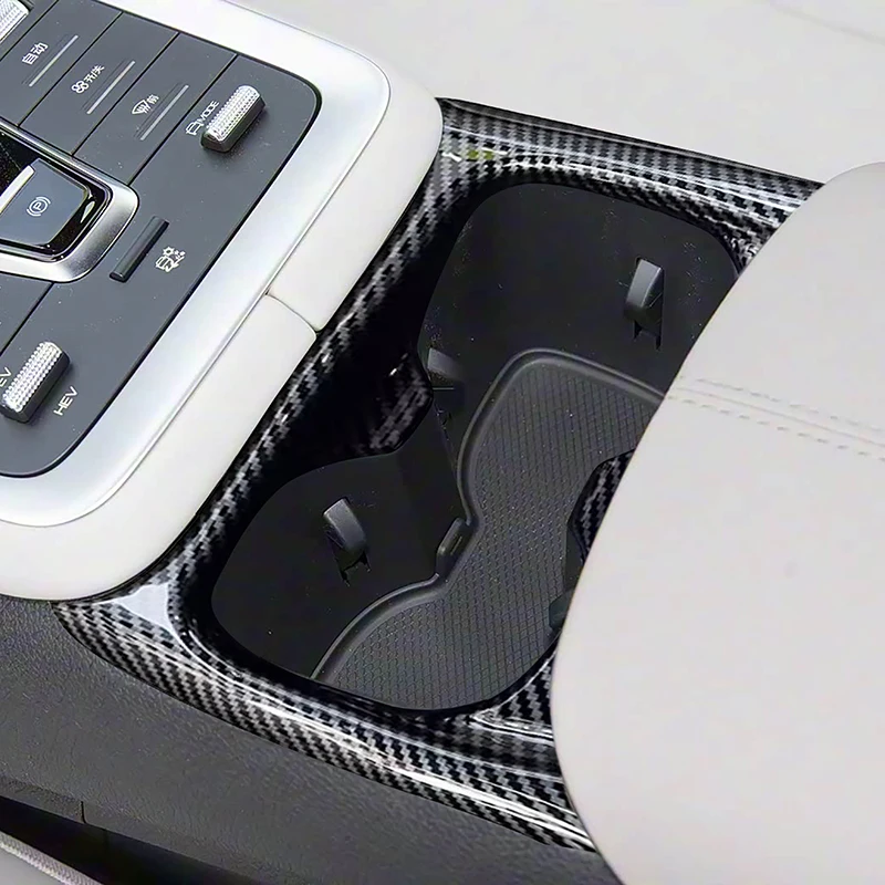 

Цвет углеродного волокна, передний держатель для чашки с водой, декоративная рамка, накладка для BYD Song Pro 2023, автомобильный Стайлинг, аксессуары для интерьера