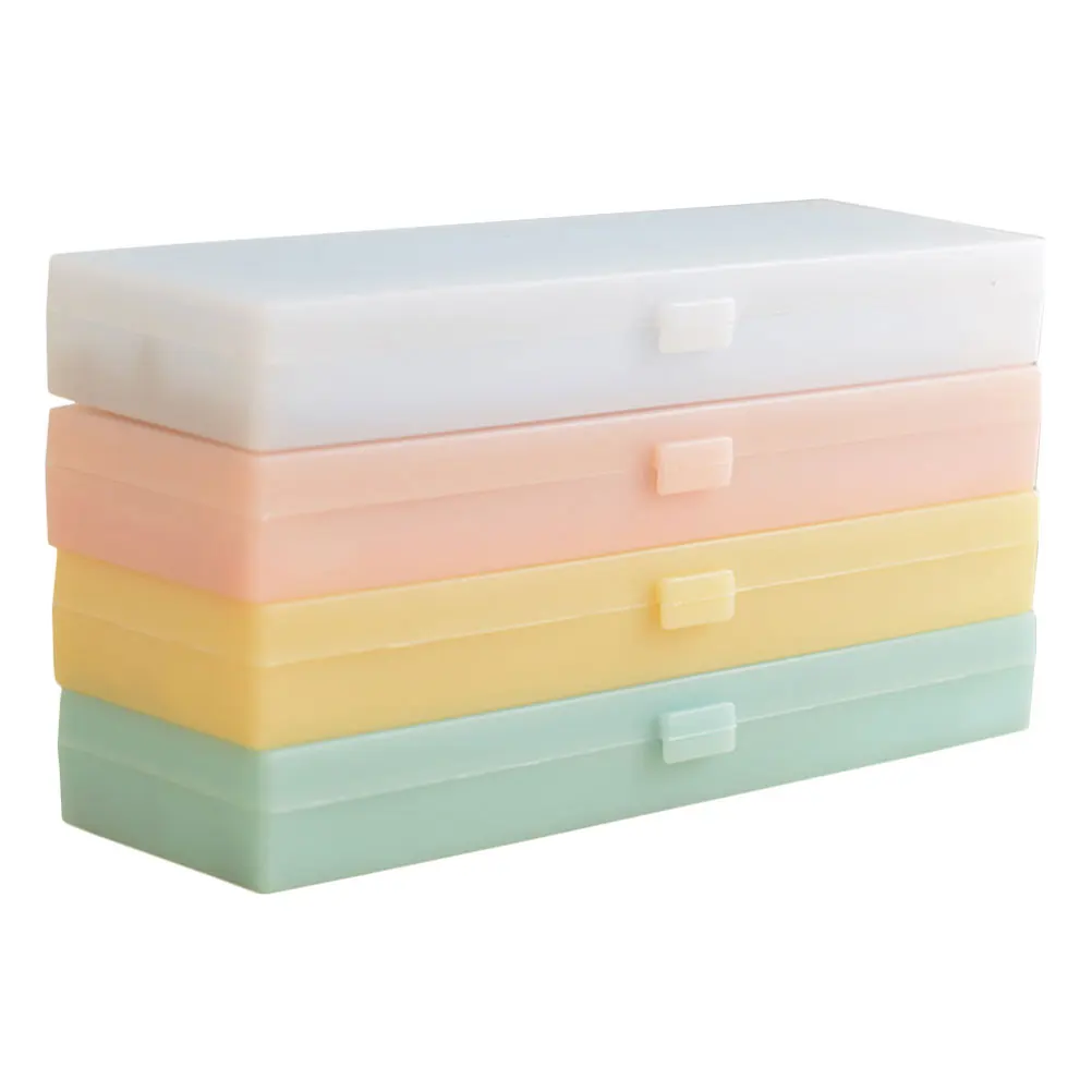 

4Pcs Frosted Pencil Cases Durable PP Material Sleek Edges for School Office Use Plastic Pencil Box Stationery Case