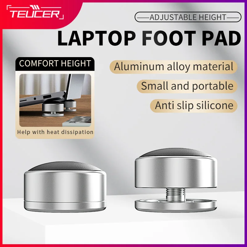 Mini Portable Teucer Laptop Aluminum Alloy Stands Adjustable Height Increased Bracket Foot Pads Cooling Vertical Notebook Holder