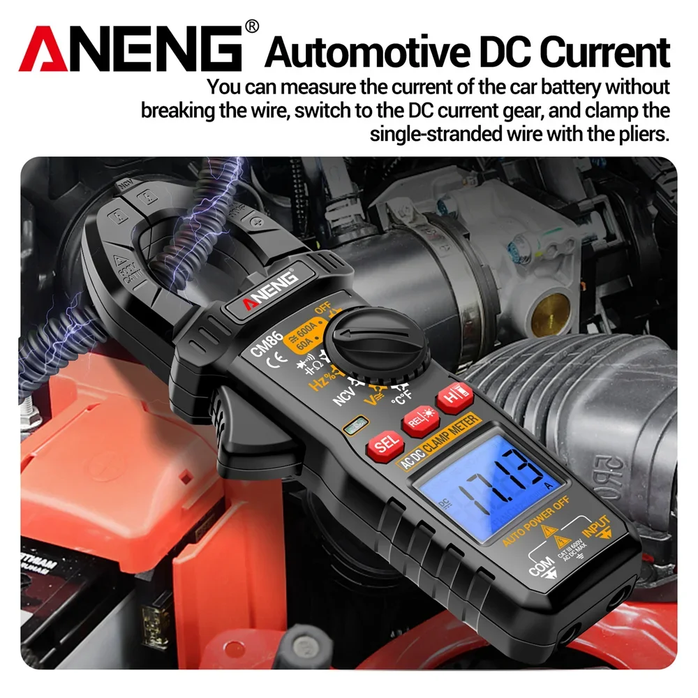 

ANENG CM86 AC/DC 600A Clamp Meter Current Voltage Diode Professional Digital Multimeter NCV Voltage Detection Electrician Tools