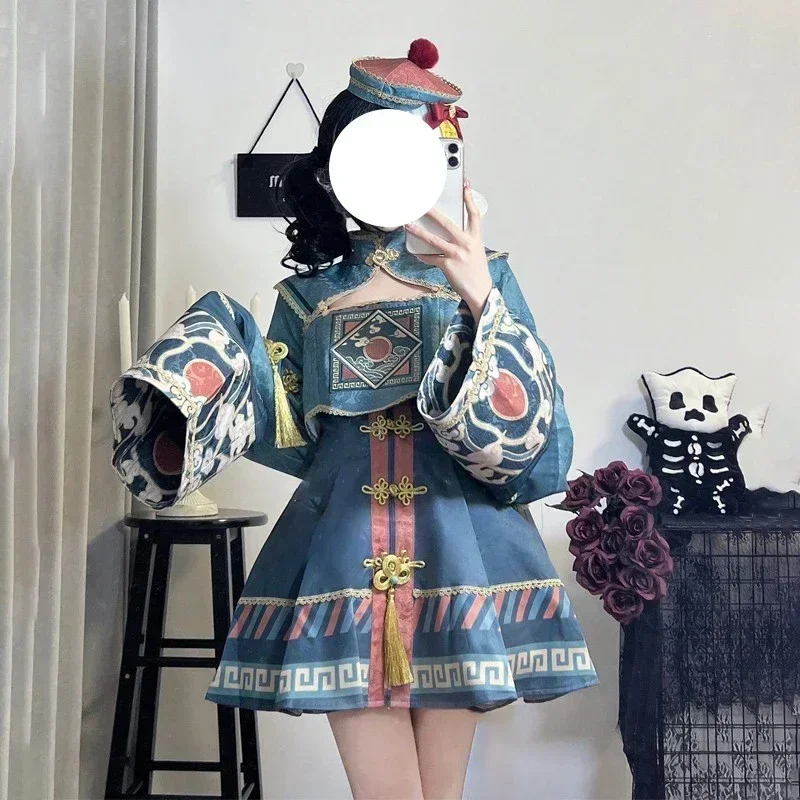 اليابانية الأزرق لوليتا فستان المرأة الصينية مصاص دماء عيد الفصح هالوين مهرجان حفلة أنيمي الملابس Kawaii تأثيري غيبوبة ازياء