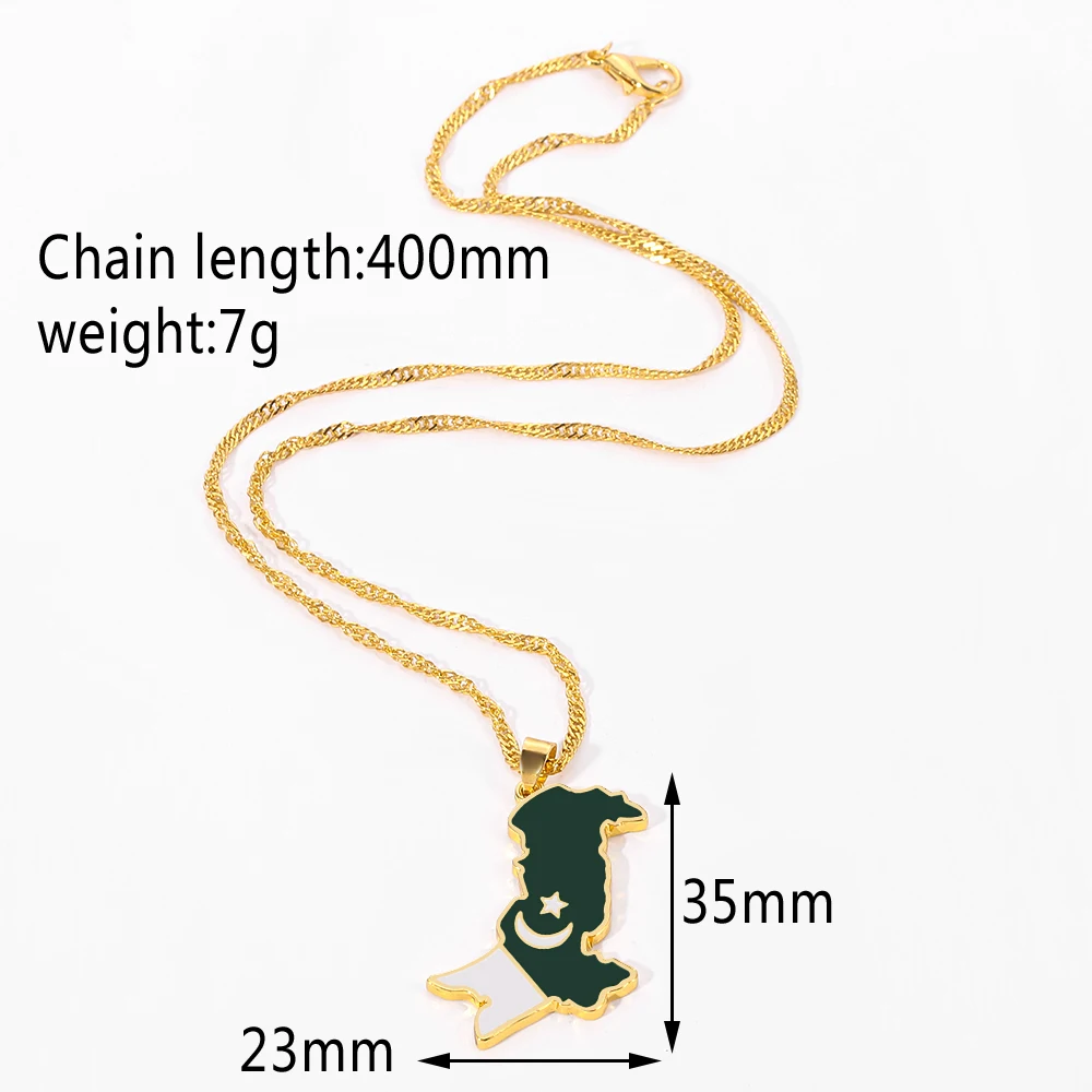 Pakistan Map & Flag Pendant Necklaces and Silver Color/Gold Color Pakistani Ethnic Jewelry