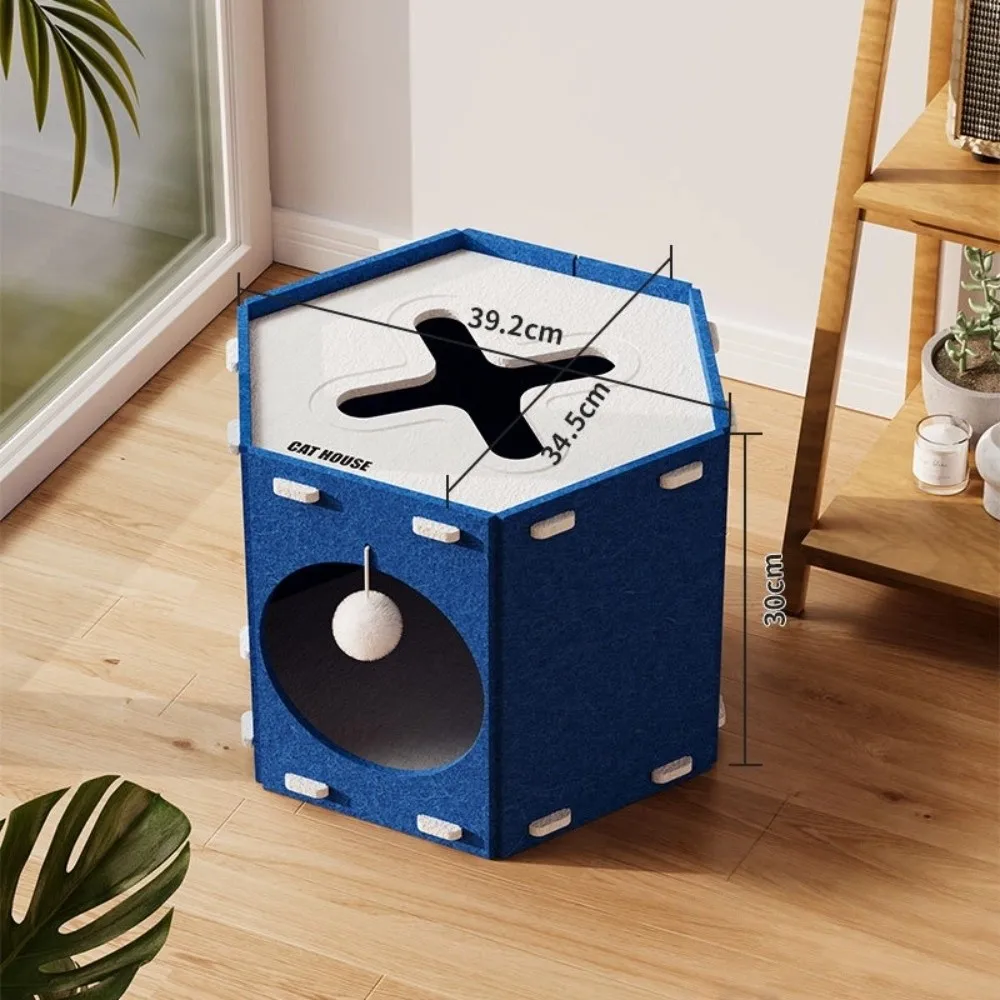 

Универсальный кошачий домик в японском стиле, дизайн с отверстиями, угловой дизайн, дом для кошачьего замка, штабелируемый прочный кондоondo для кошек, четыре сезона