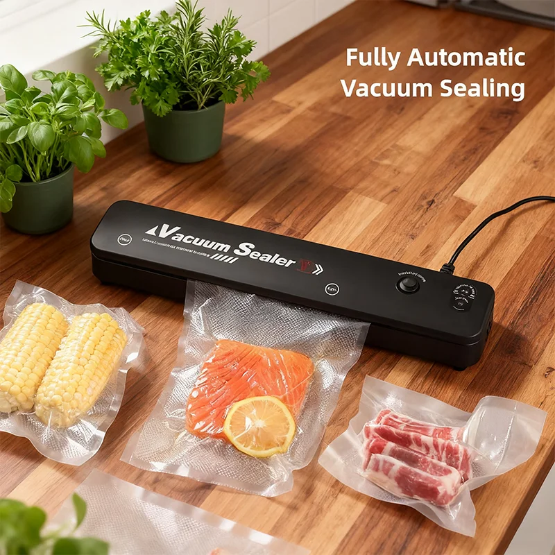 Upgraded Food Preservation Bags Sealing Machine Automatic Kitchen Vacuum Sealer for Fresh Food Storage Must-Have Kitchen Gadgets